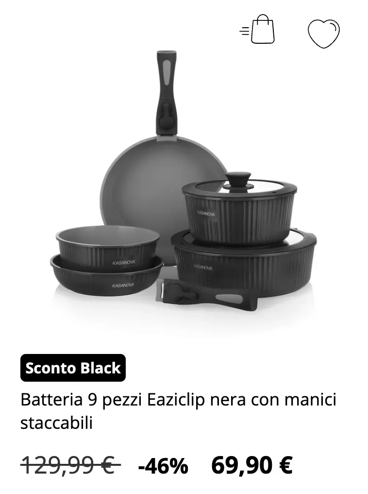 set pentole kasanova