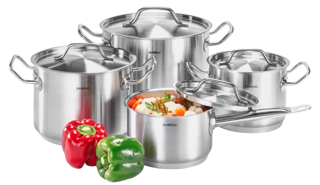 Batteria di pentole in acciaio inox professionale
